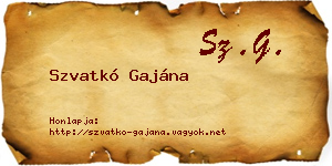 Szvatkó Gajána névjegykártya
