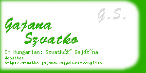 gajana szvatko business card